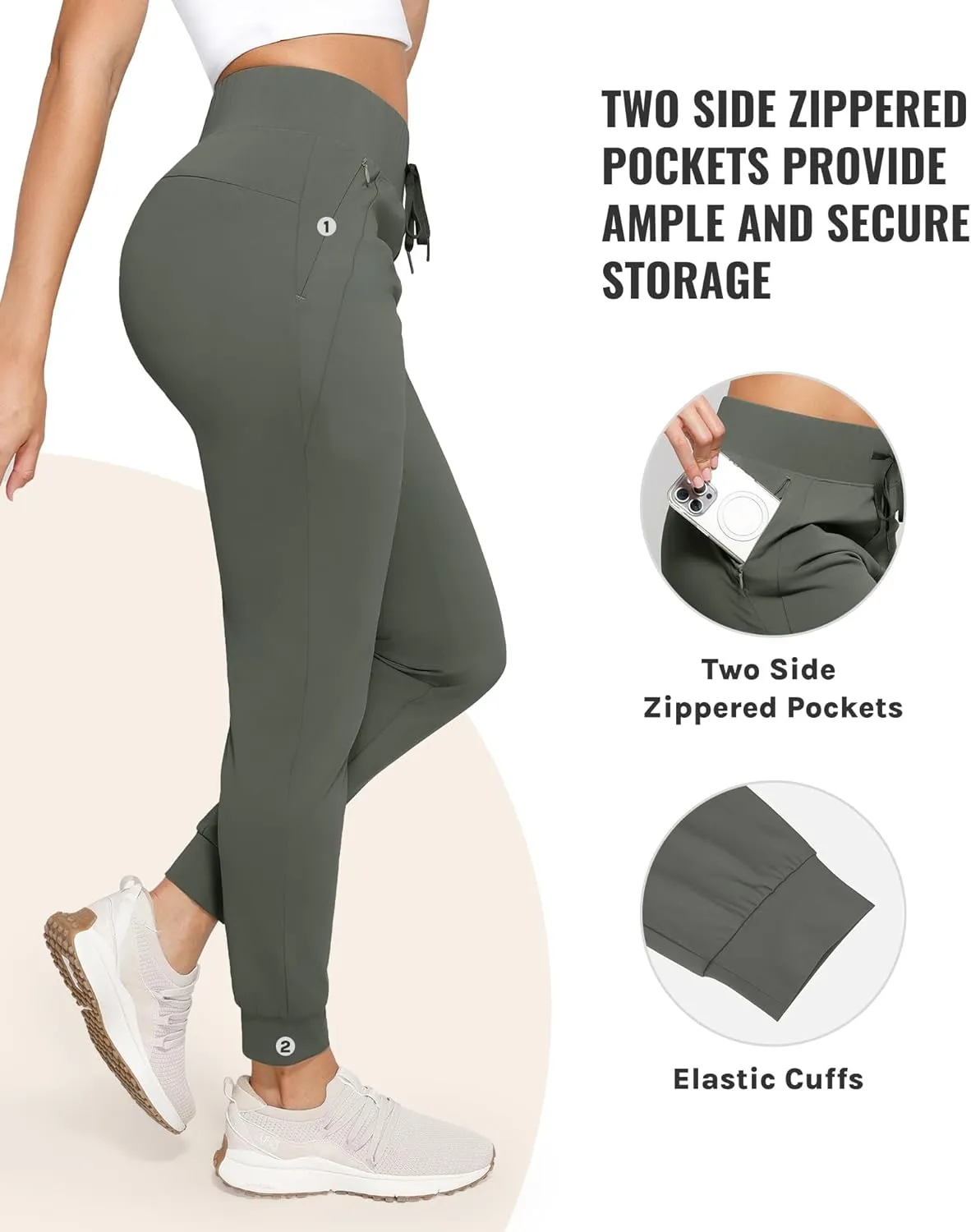 Womens Joggers with Pockets Ultra Soft Tapered Leg Joggers for Workouts and Running