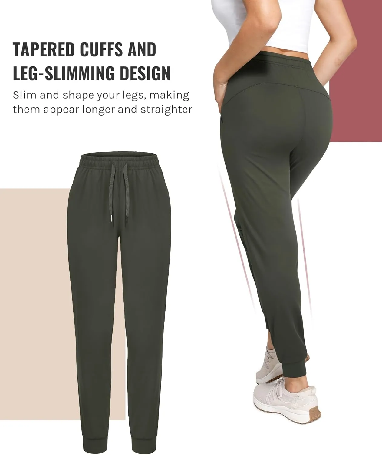 Womens Joggers with Pockets Ultra Soft Tapered Leg Joggers for Workouts and Running