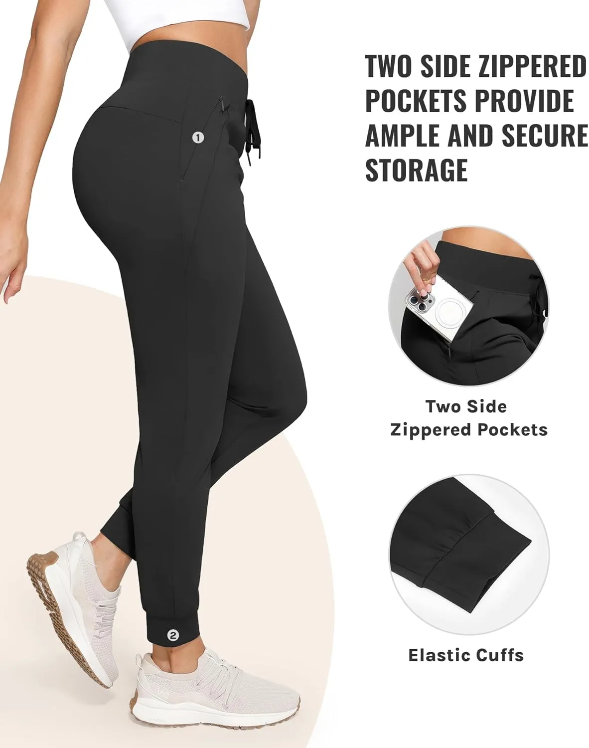 Womens Joggers with Pockets Ultra Soft Tapered Leg Joggers for Workouts and Running