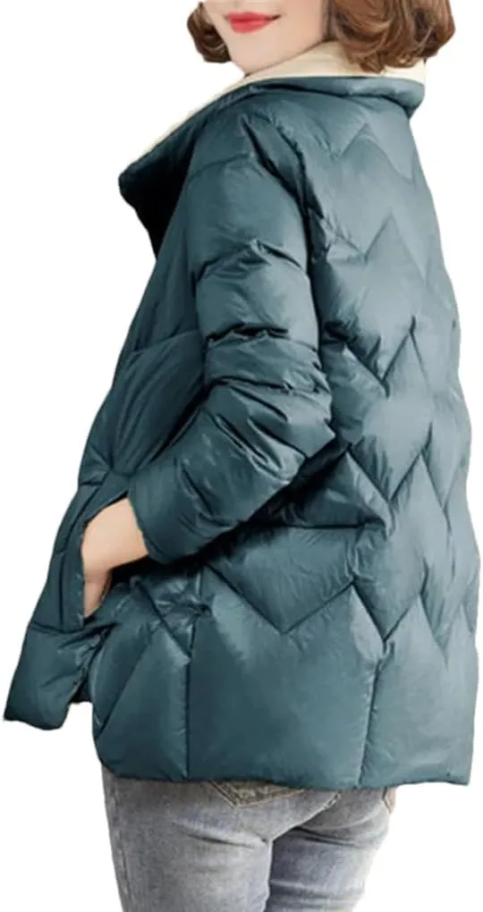 Women's Stand Collar Cotton Padded Jacket Short Slim-Fit Parkas Jacket Clothes Women Buttons Jacket