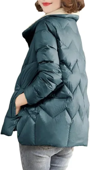 Women's Stand Collar Cotton Padded Jacket Short Slim-Fit Parkas Jacket Clothes Women Buttons Jacket