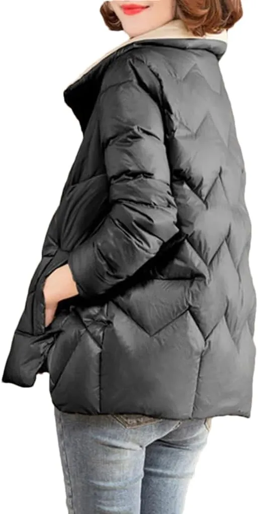 Women's Stand Collar Cotton Padded Jacket Short Slim-Fit Parkas Jacket Clothes Women Buttons Jacket