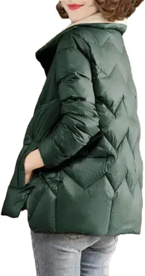 Women's Stand Collar Cotton Padded Jacket Short Slim-Fit Parkas Jacket Clothes Women Buttons Jacket