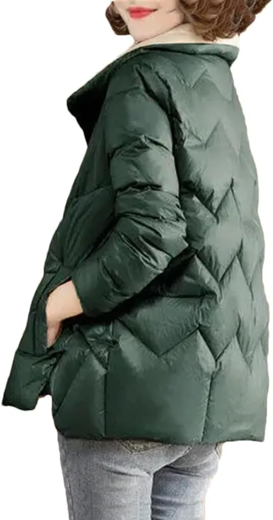 Women's Stand Collar Cotton Padded Jacket Short Slim-Fit Parkas Jacket Clothes Women Buttons Jacket